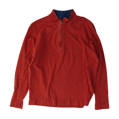 Red Solid 1/4 Zip Pullover