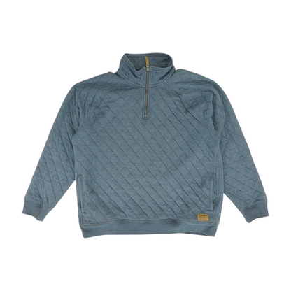Blue Solid 1/4 Zip Pullover
