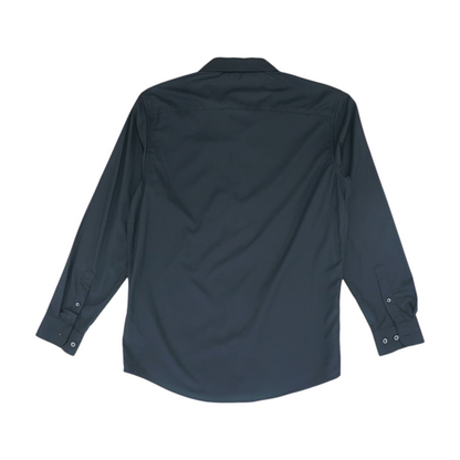 Black Solid Long Sleeve Button Down