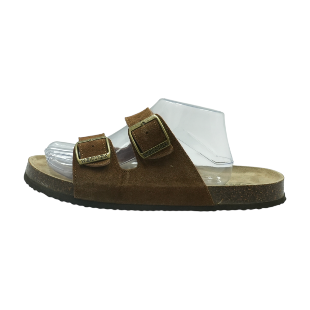 Woodstock Vintage Brand Brown Flip-Flop Sandals – Image 1