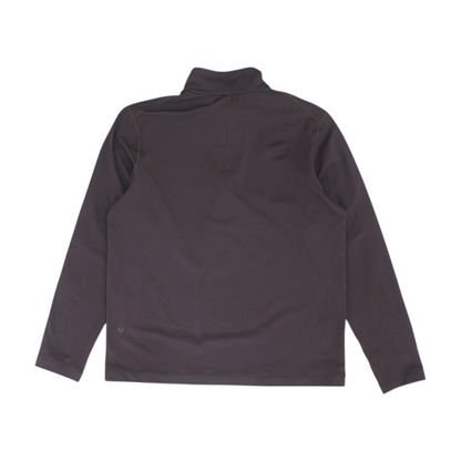 Brown Solid 1/4 Zip Pullover