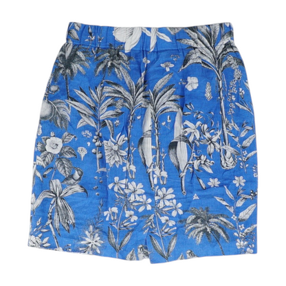 Blue Floral Mini Skirt