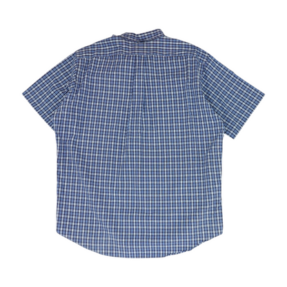 Blue Plaid Short Sleeve Button Down