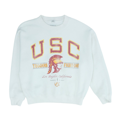 Beige USC Trojans Solid Sweatshirt Pullover