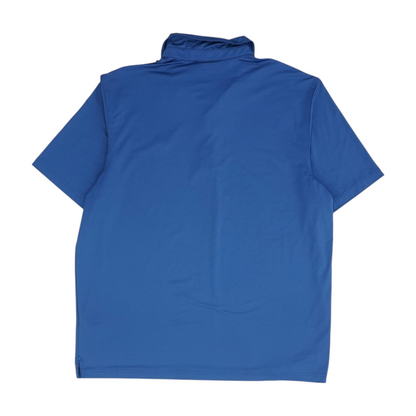 Blue Solid Short Sleeve Polo