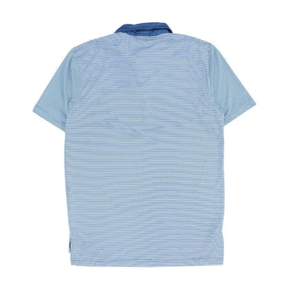 Navy Striped Short Sleeve Polo