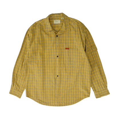 Yellow Plaid Long Sleeve Button Down