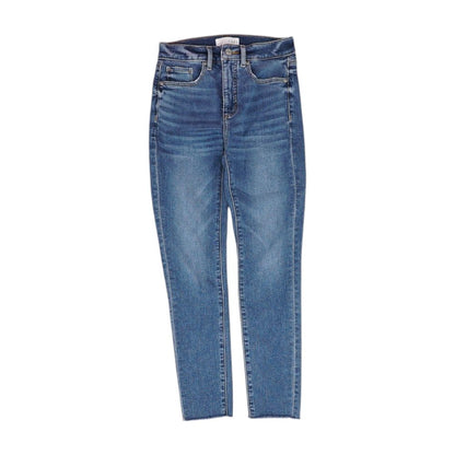 Blue Solid High Rise Skinny Leg Jeans