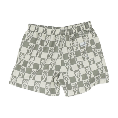 Beige Check Swim Bottom