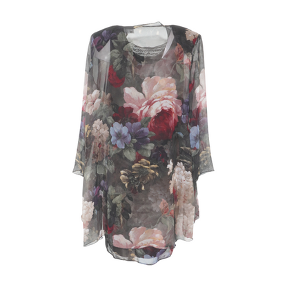 Vintage Black Floral Mini Dress