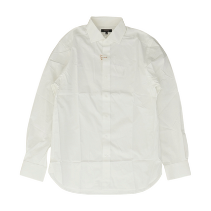 White Solid Long Sleeve Button Down
