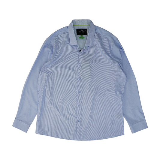 Blue Print Long Sleeve Button Down