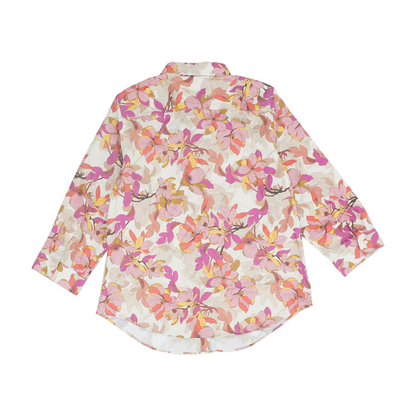 Beige Floral Button Down