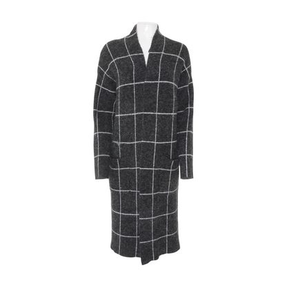 Gray Check Cardigan Sweater