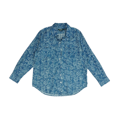 Teal Floral Button Down