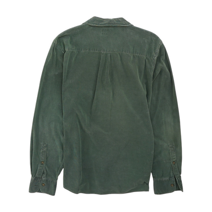 Green Solid Flannel Button Down
