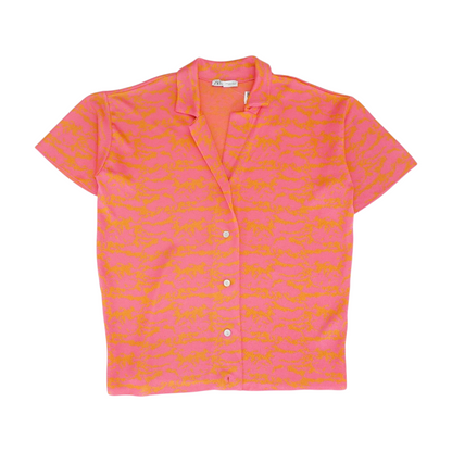 Pink Abstract Button Down
