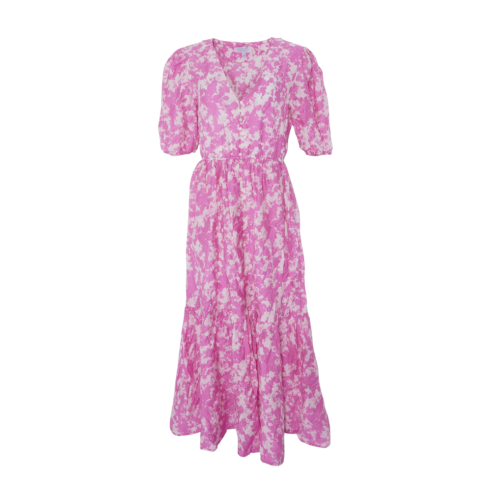 Pink Print Midi Dress