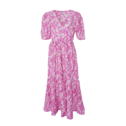 Pink Print Midi Dress