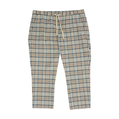 Brown Plaid Regular Pants