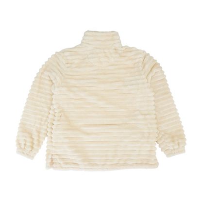 Cream Solid 1/4 Zip Pullover