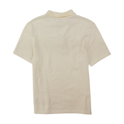 Cream Solid Short Sleeve Polo