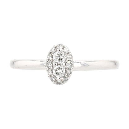 .20 ct 10K White Gold Oval Diamond Cluster Engagement Ring