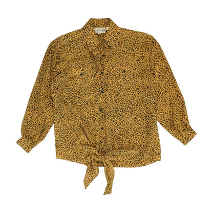 Tan Animal Long Sleeve Blouse