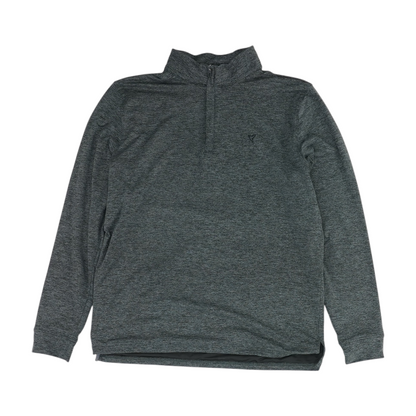 Gray Solid 1/4 Zip Pullover