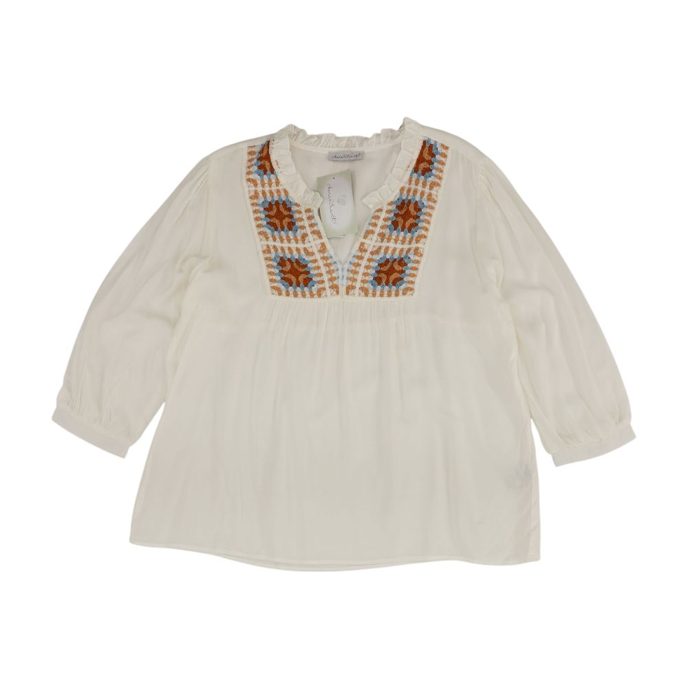Keren Hart White Solid Long Sleeve Blouse – Image 1