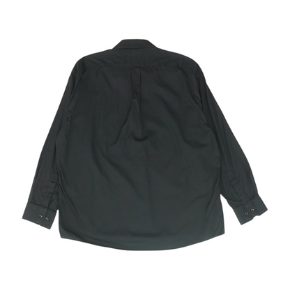 Black Solid Long Sleeve Button Down