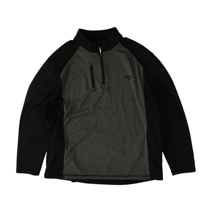Gray Color Block 1/4 Zip Pullover