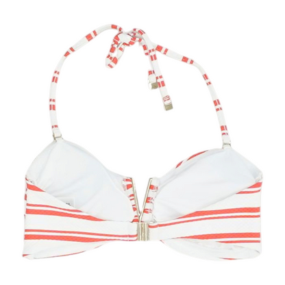 White Striped Swim Top