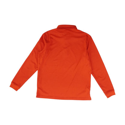 Red Solid Long Sleeve Polo