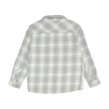 Gray Plaid Flannel Button Down