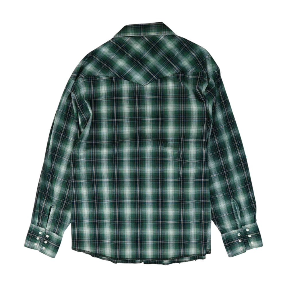 Wrangler Green Plaid Long Sleeve Button Down – Image 2