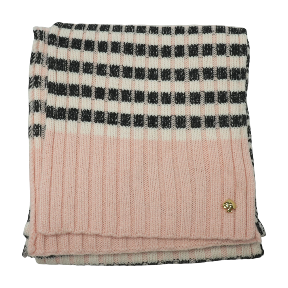 Pink Striped Acrylic Scarf