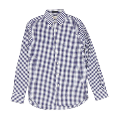 Navy Check Long Sleeve Button Down