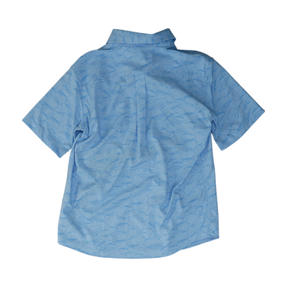 Blue Print Short Sleeve Button Down
