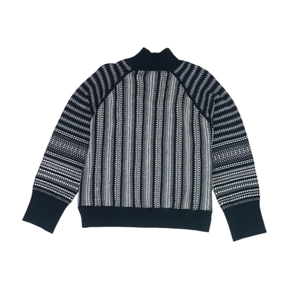 Navy Abstract Pullover Sweater