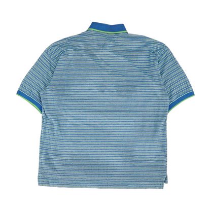 Blue Striped Short Sleeve Polo