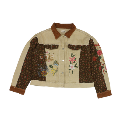 Beige Color Block Blazer