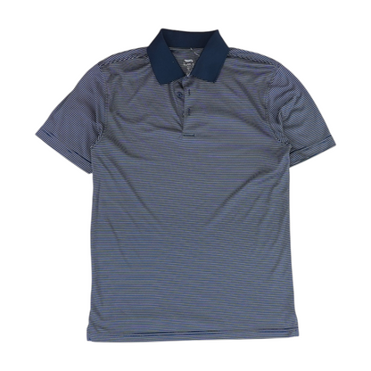 Navy Striped Short Sleeve Polo