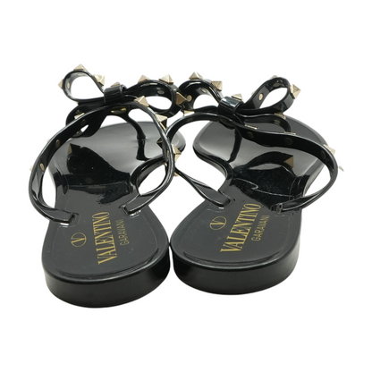 Black Rockstud Rubber Slipper