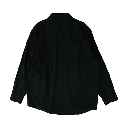 Black Solid Long Sleeve Button Down