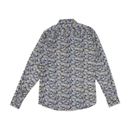 Blue Floral Long Sleeve Button Down