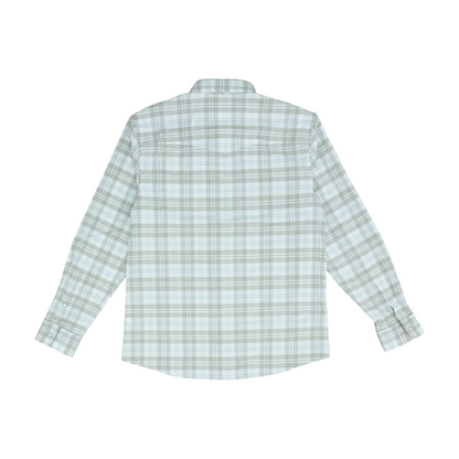 White Plaid Flannel Button Down