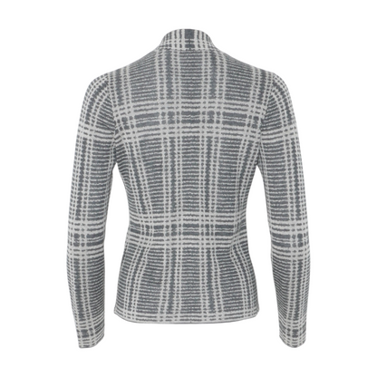 Gray Print Cardigan Sweater