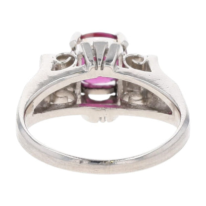 1.40 Ct Platinum Tourmaline With Diamond Accent Art Deco Style Cocktail Ring