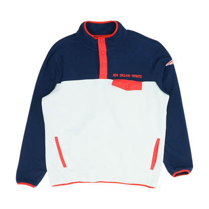 Navy New England Patriots Color Block 1/4 Zip Pullover